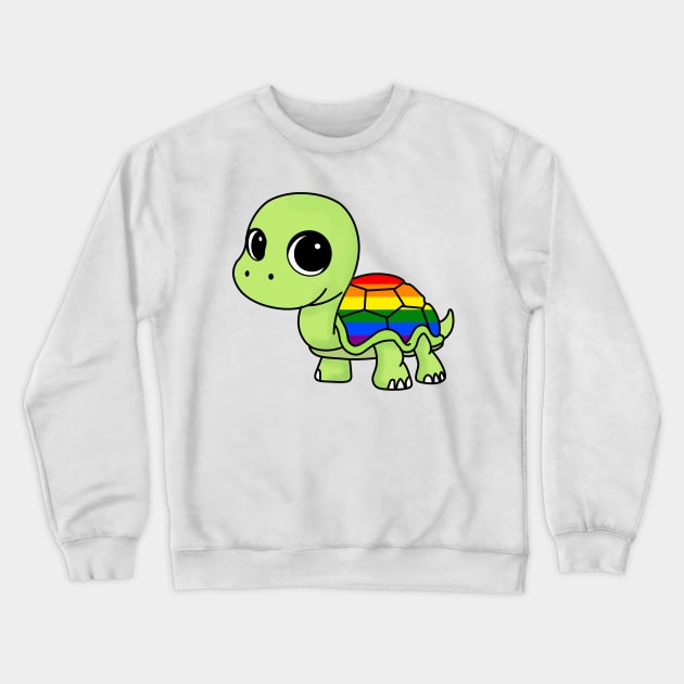 Rainbow Turtle Crewneck Sweatshirt by Wenby-Weaselbee